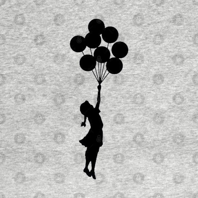 Banksy Girl Floating Away With Balloons by LANStudios